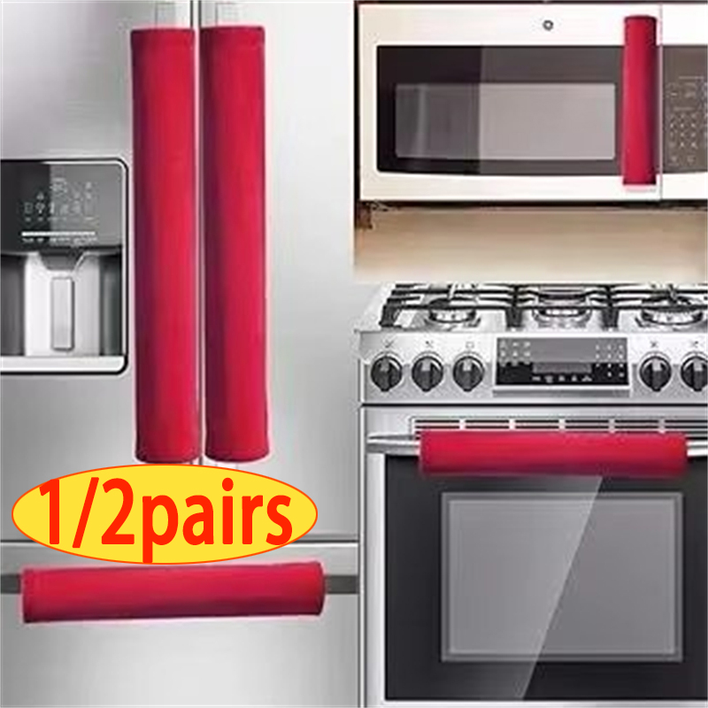2Pcs/Set  Refrigerator Door Ha - đánh giá và giá Kitchen Appliances With Red Knobs