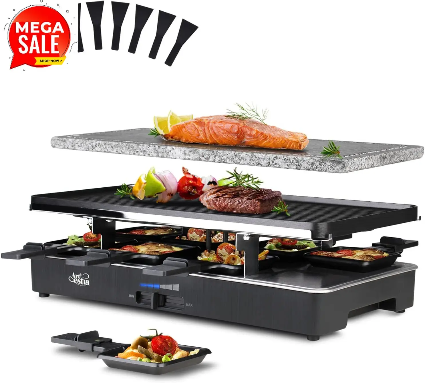 1700W Raclette Electric Party  - đánh giá và giá Raclette Grill Table