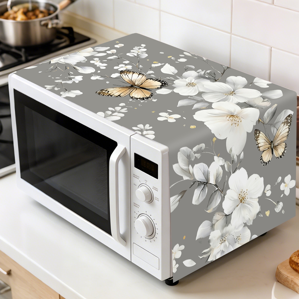 1pc  White Flower Microwave Du - đánh giá và giá Kitchen Appliances White